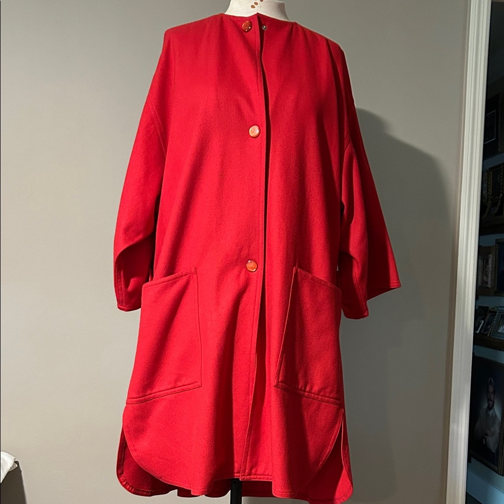 Weekend Red Button-Up Coat